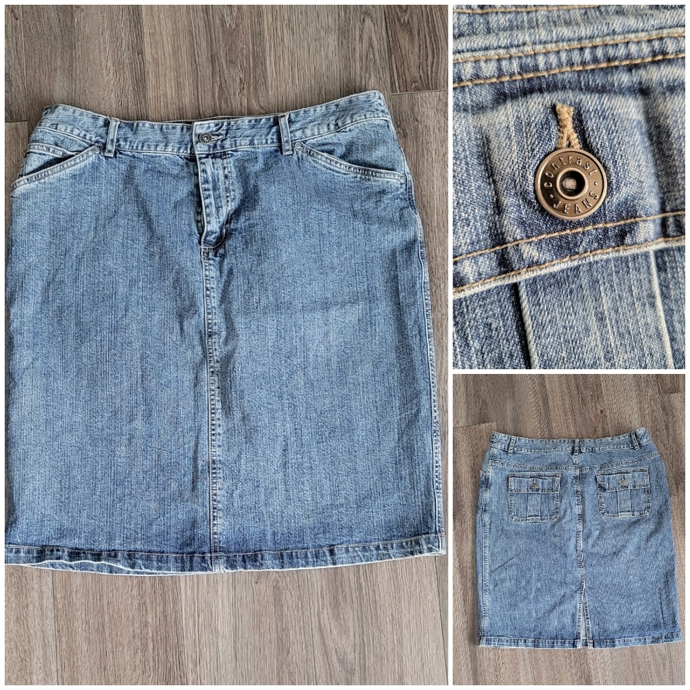 3/$30 🌟 Contrast Jeans Denim Skirt
